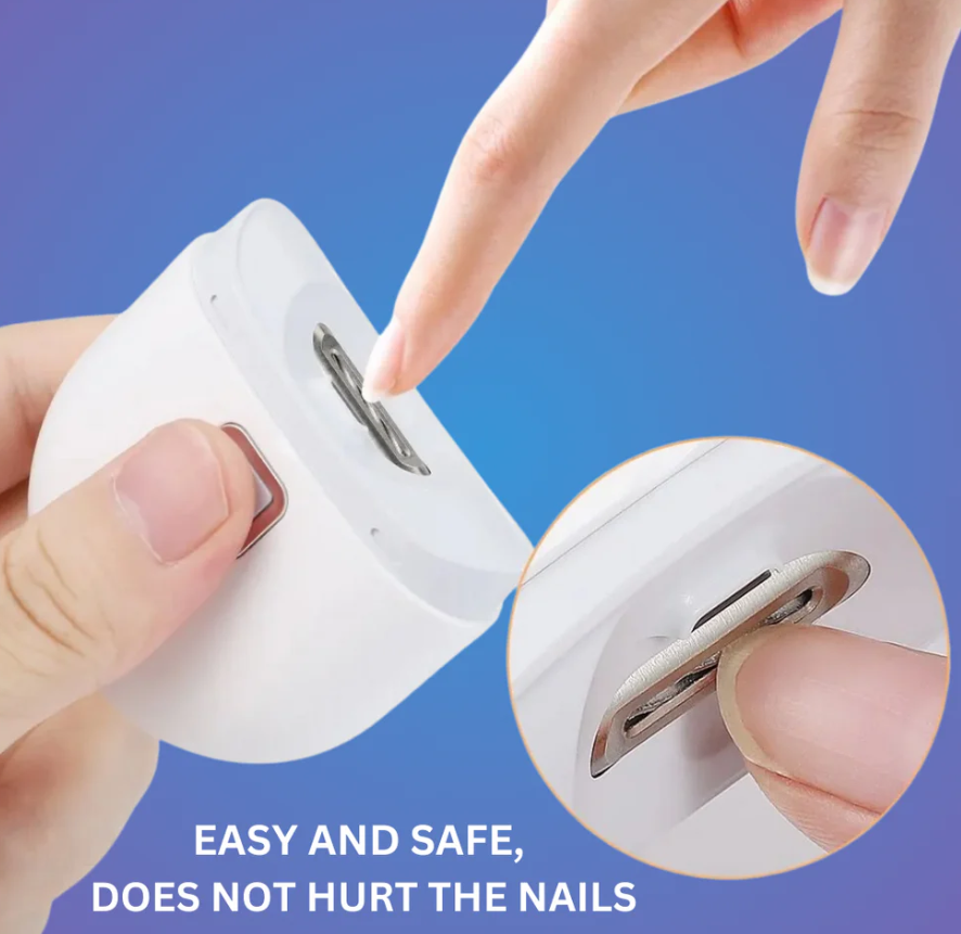 Rechargeable Electric Baby Nail File Nail TrimmerNail/Nail Cutter/Nail Clipper Gifts Nail Care Finger 2 in 1 Cutting and Grinding Nail Trimmer Nail File Suitable for Adults Seniors Baby Kids Men Wome